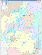 Crow Wing County Wall Map Color Cast Style